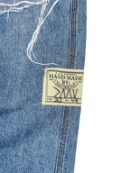 #49 Leather Patch Ripped Denim