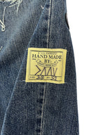 #52 Leather Patch Distressed Denim