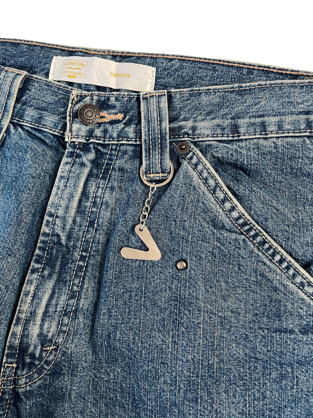 #48 Leather Patch Studded Denim