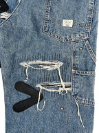 #48 Leather Patch Studded Denim
