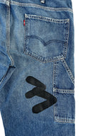 #51 Leather Patch Distressed Denim