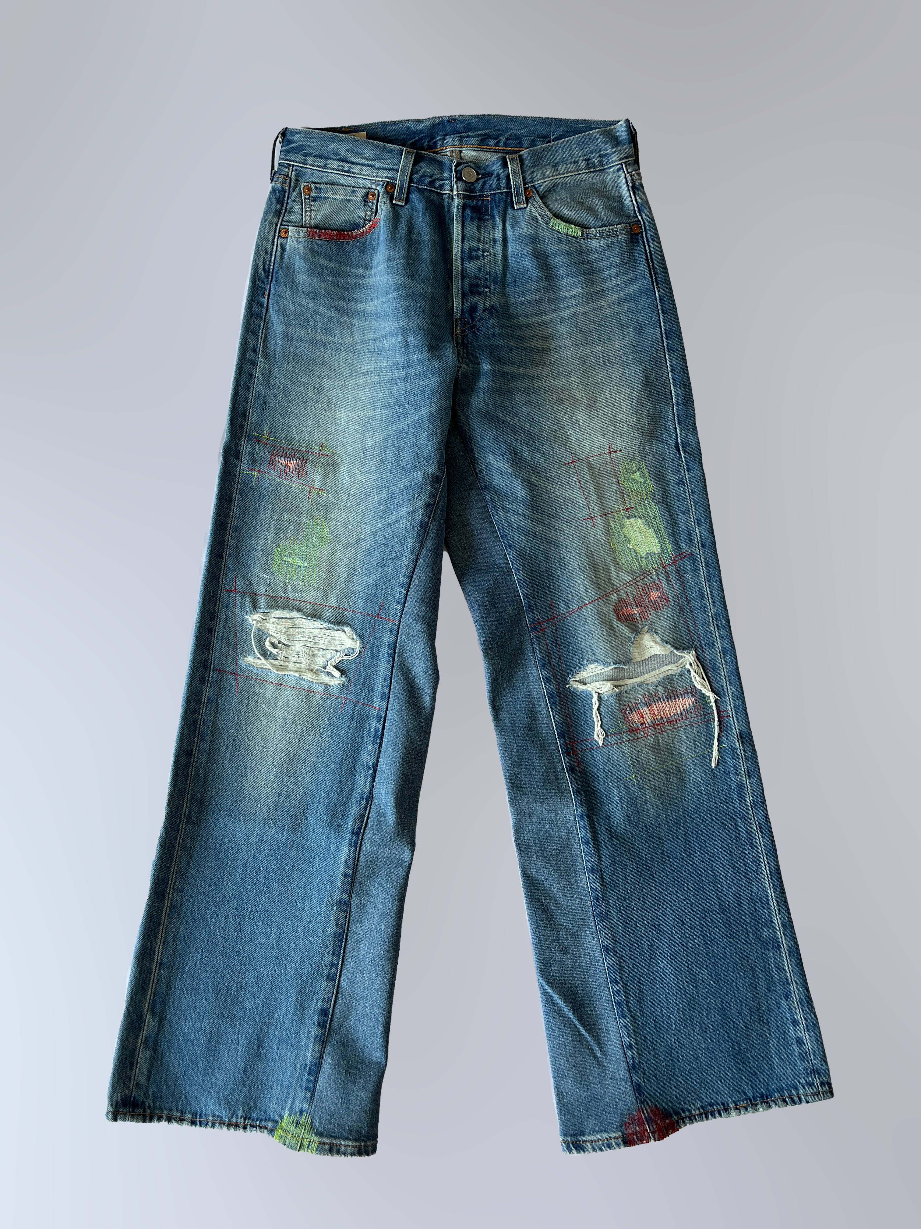 Baggy Distressed Denim