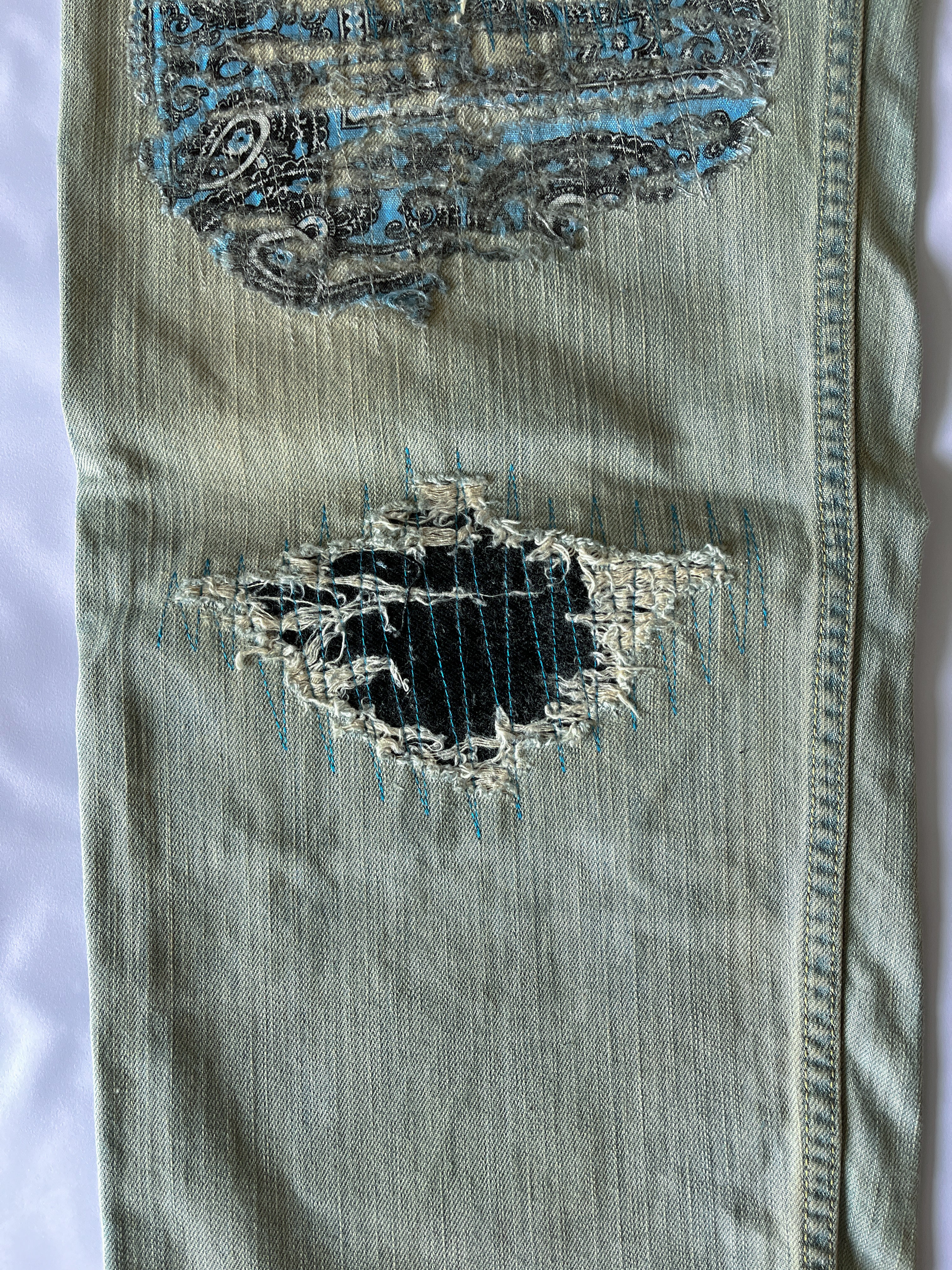 Circle Patchwork Denim