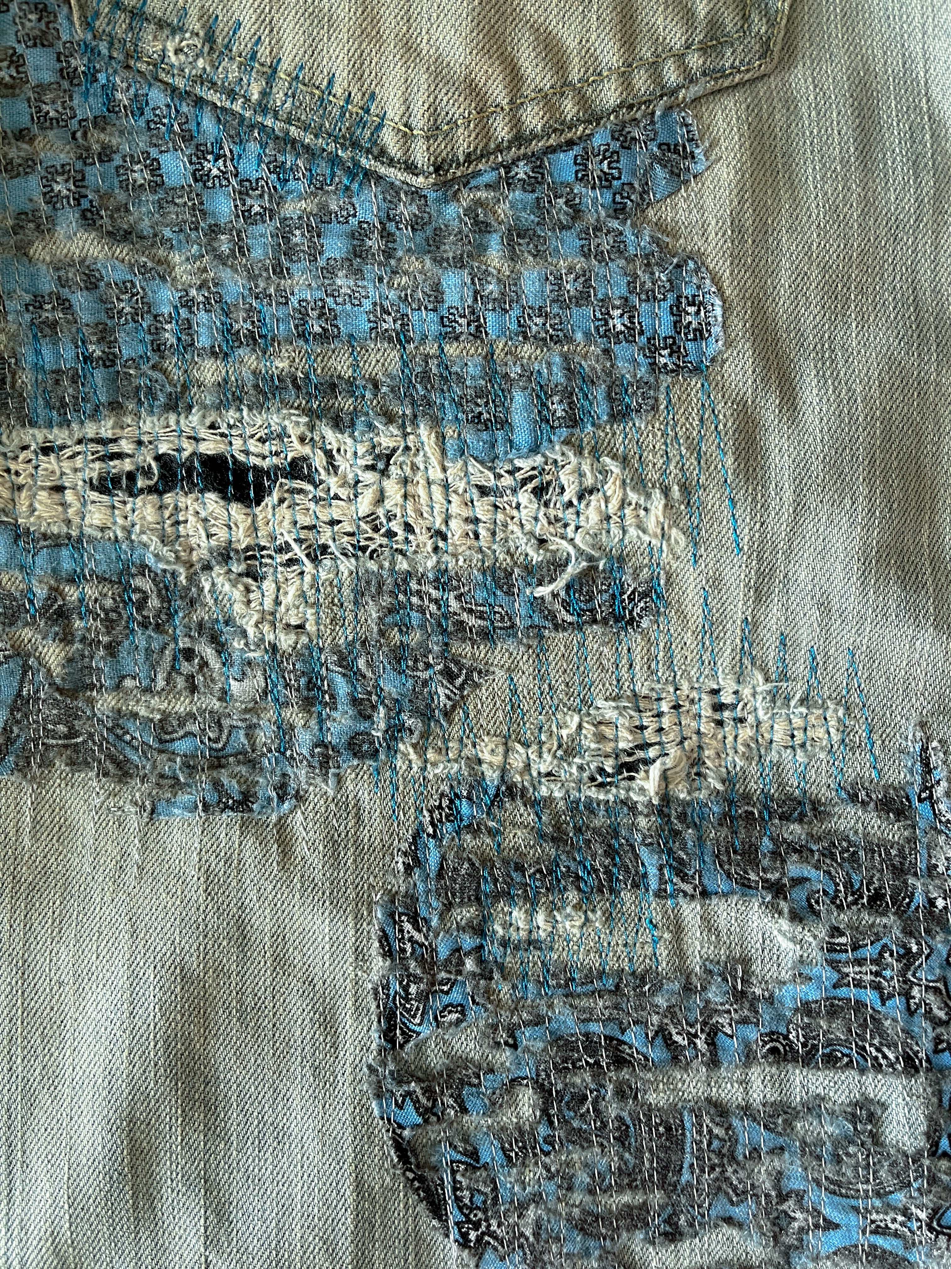 Circle Patchwork Denim