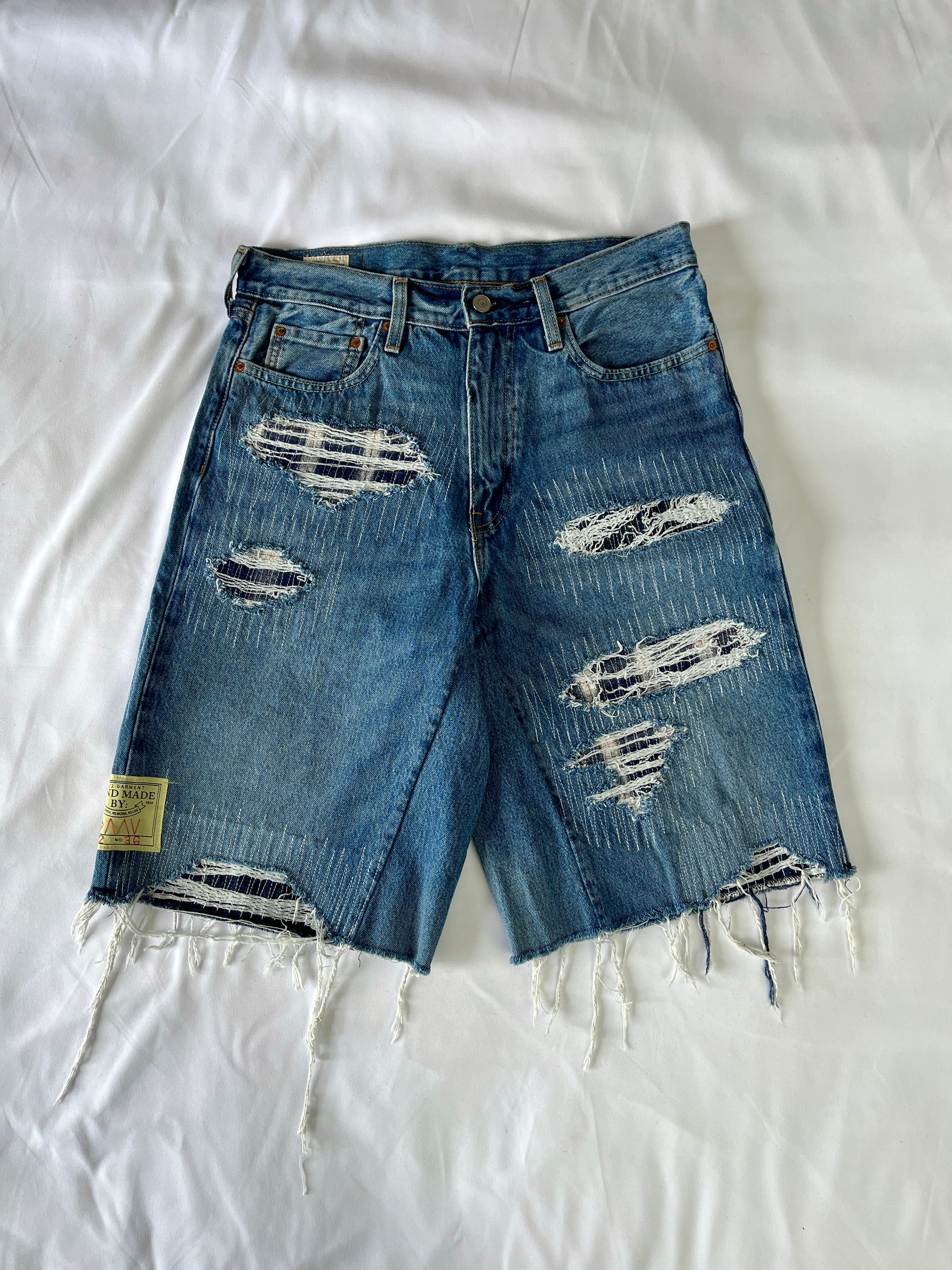 #36 Distressed Flannel Denim