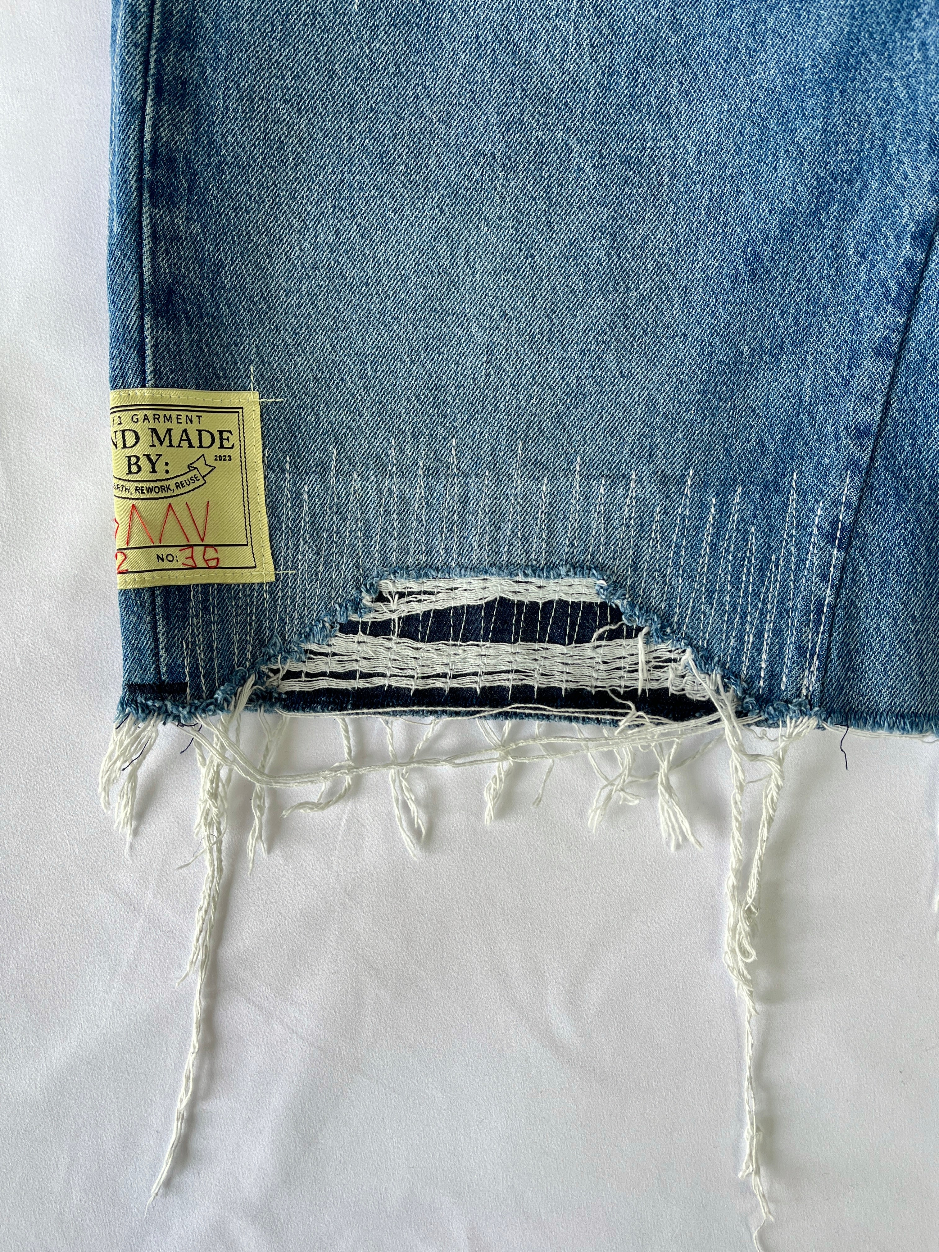 #36 Distressed Flannel Denim