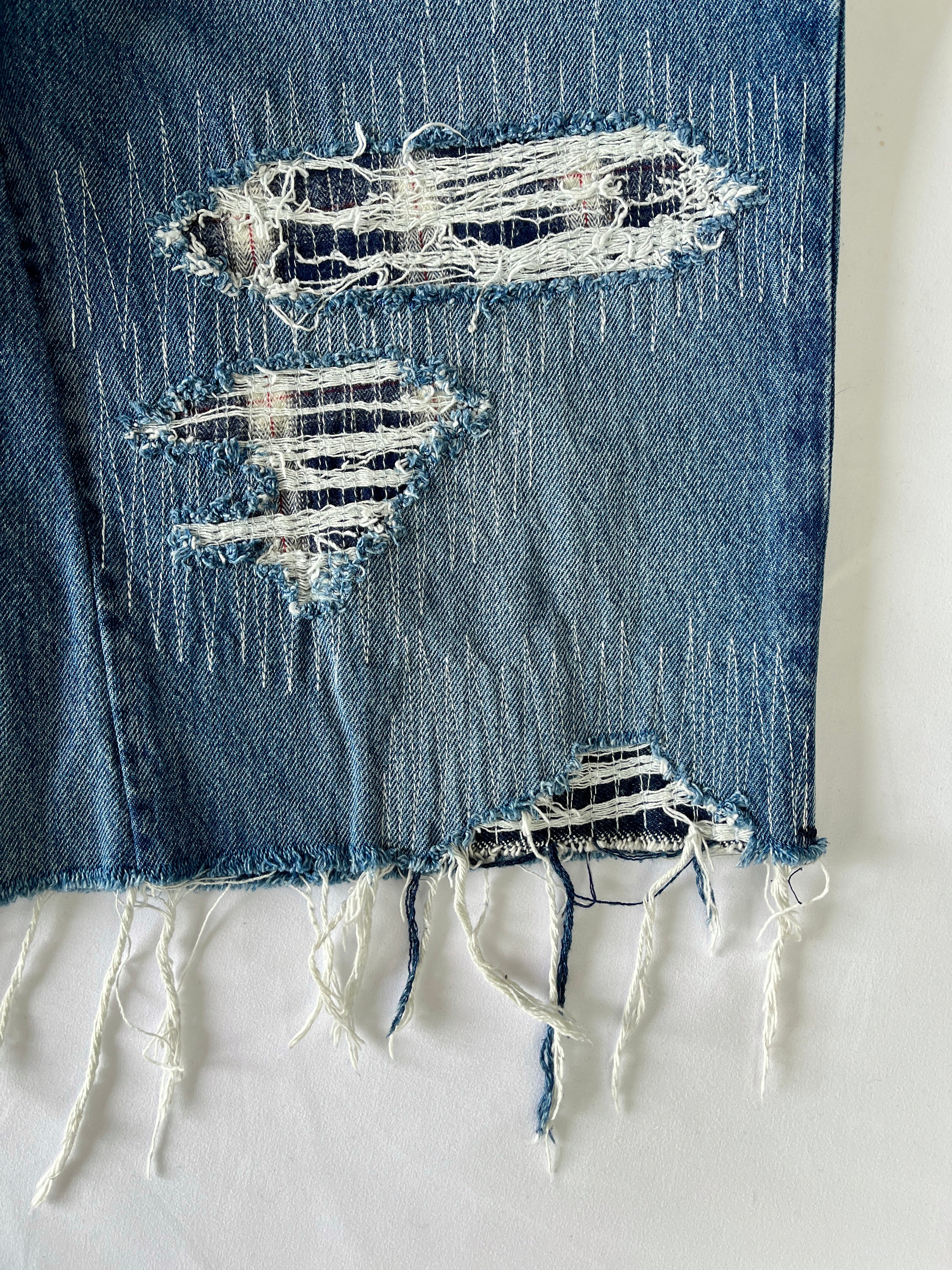 #36 Distressed Flannel Denim