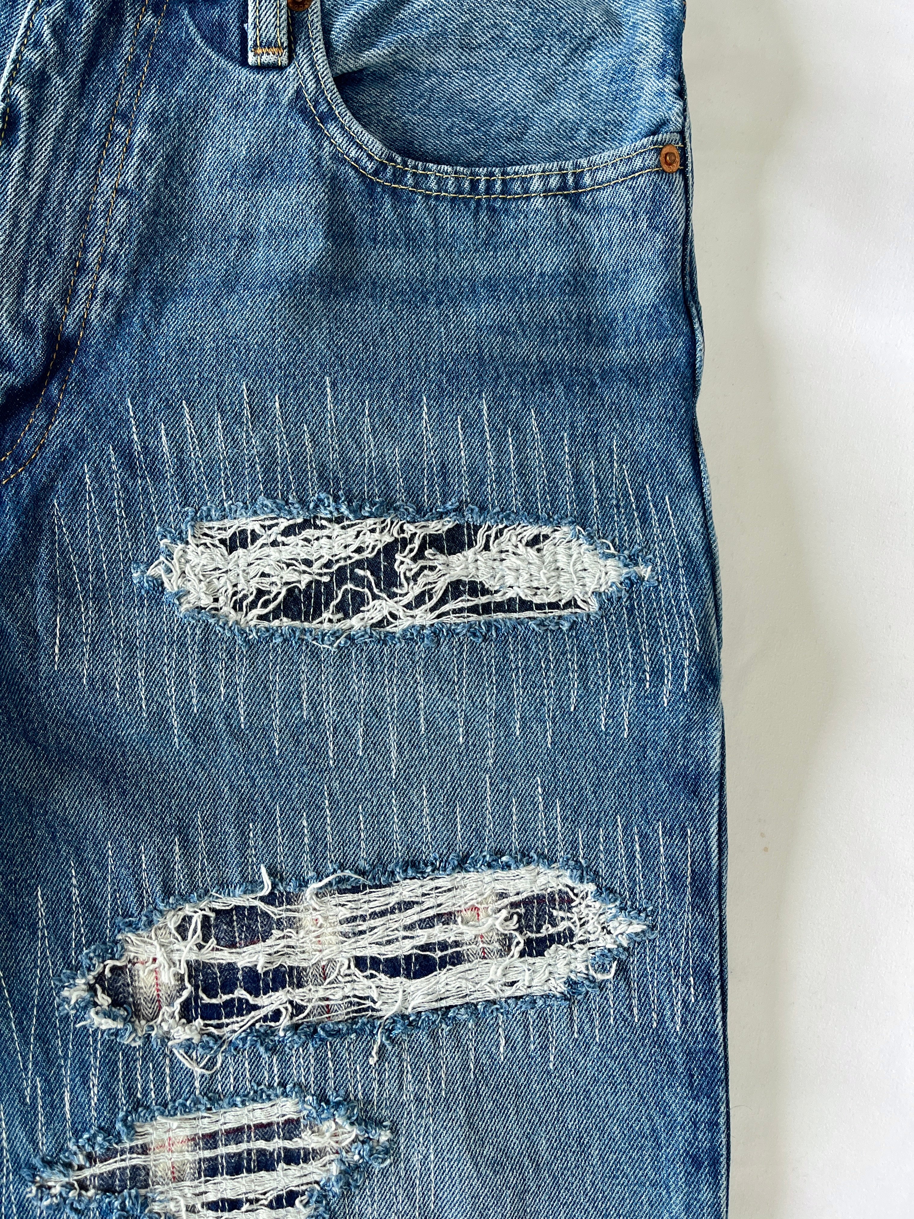 #36 Distressed Flannel Denim