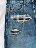 #36 Distressed Flannel Denim