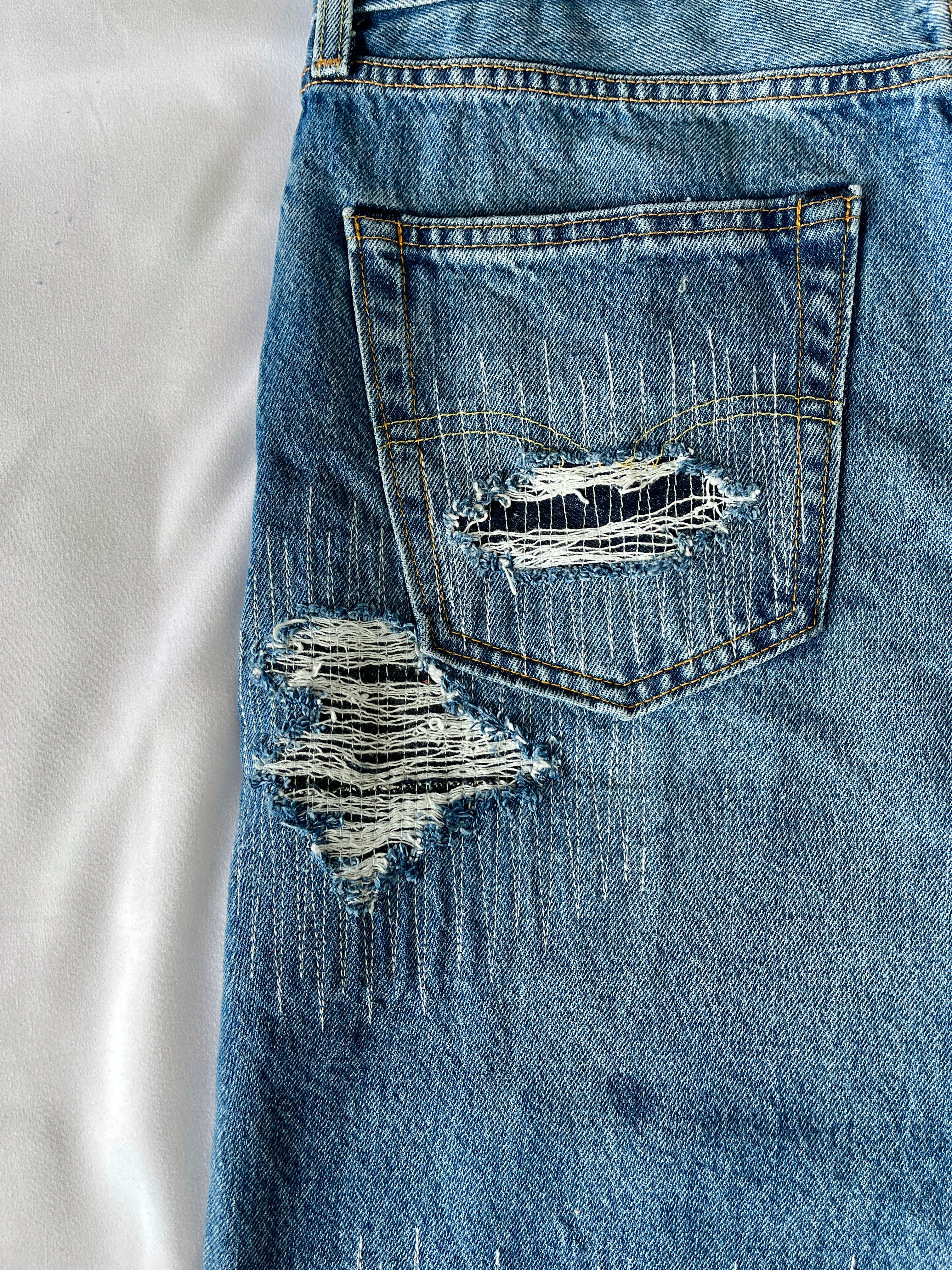 #36 Distressed Flannel Denim