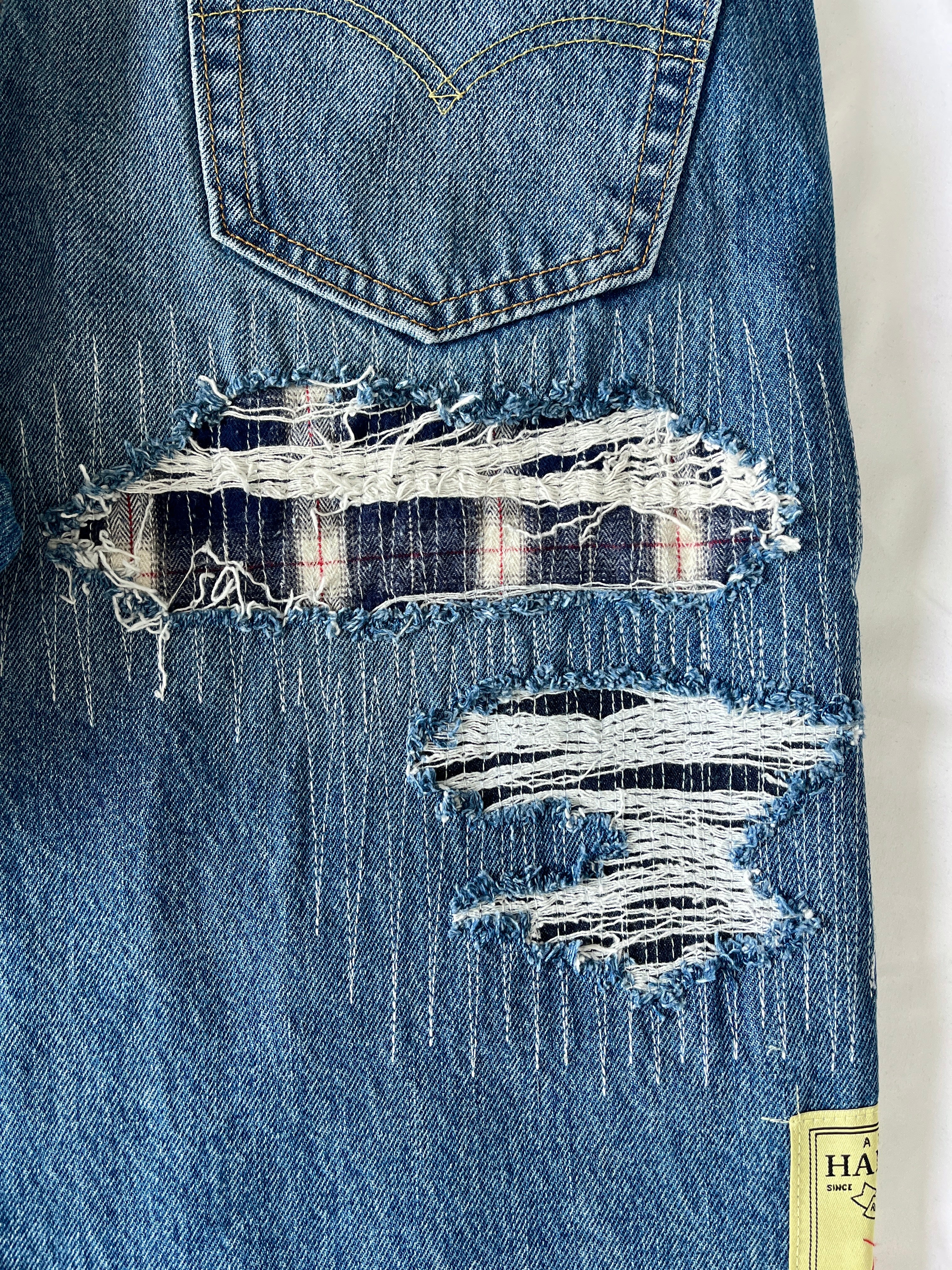 #36 Distressed Flannel Denim