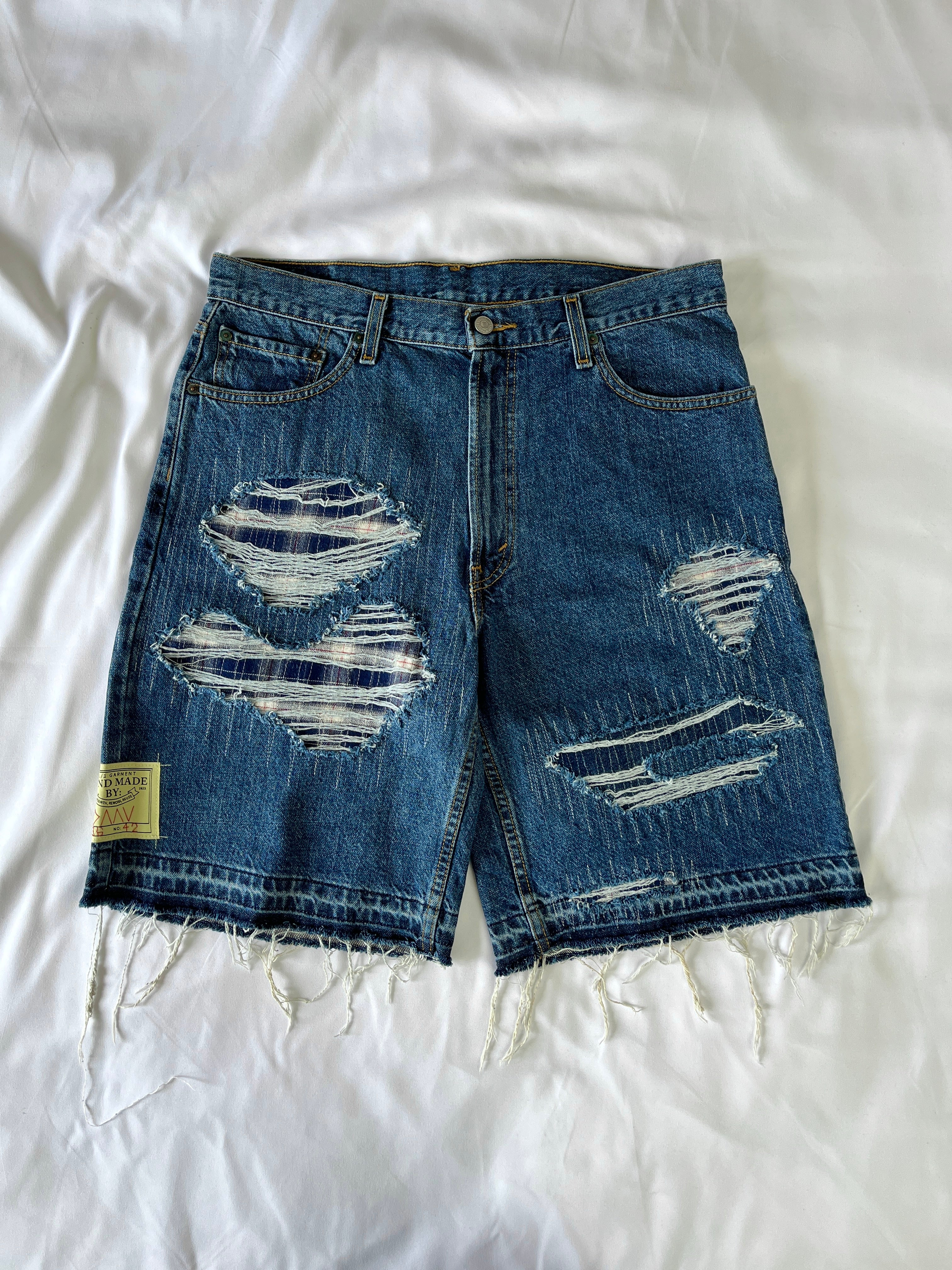 #42 Distressed Flannel Denim