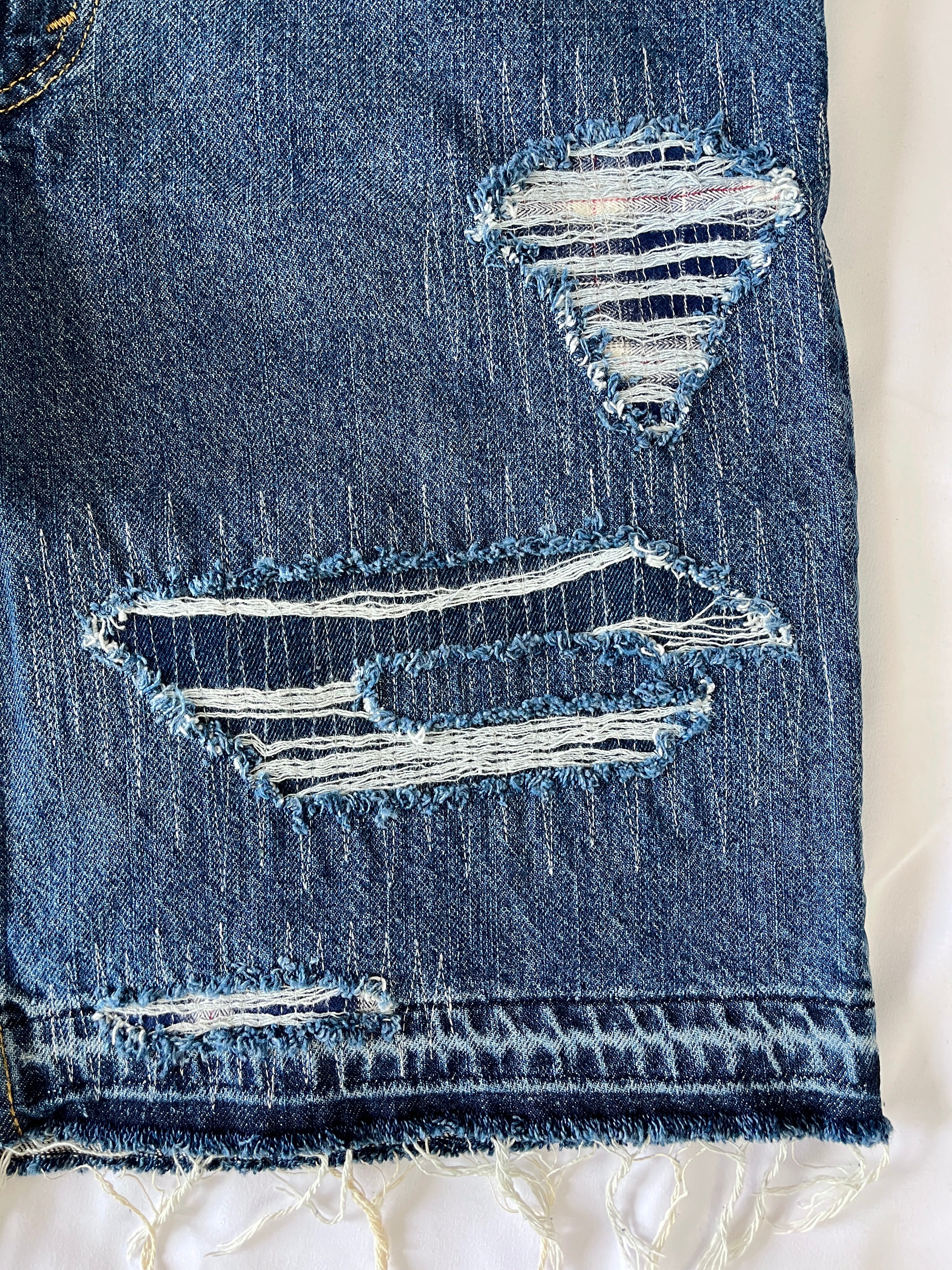 #42 Distressed Flannel Denim