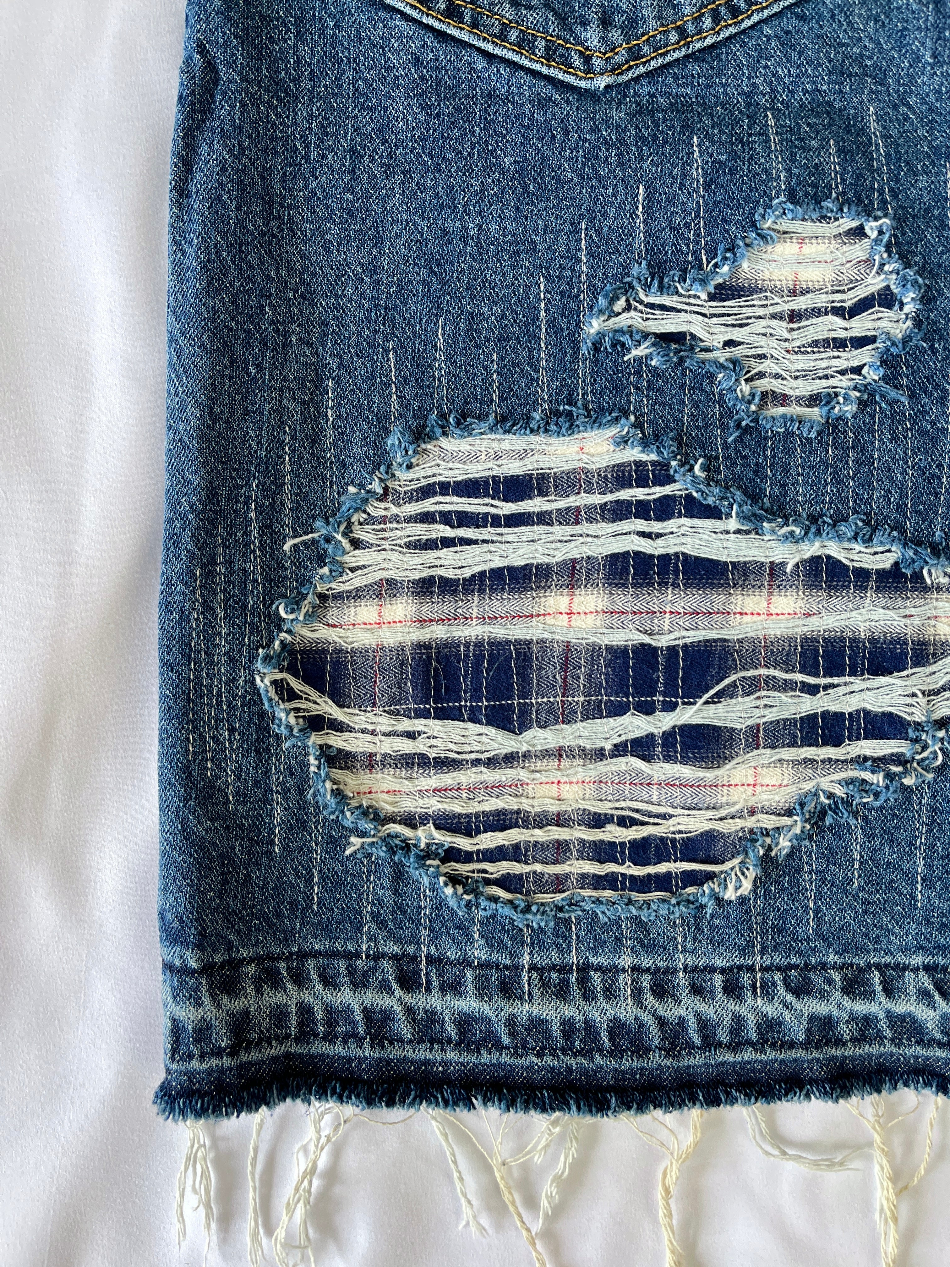 #42 Distressed Flannel Denim