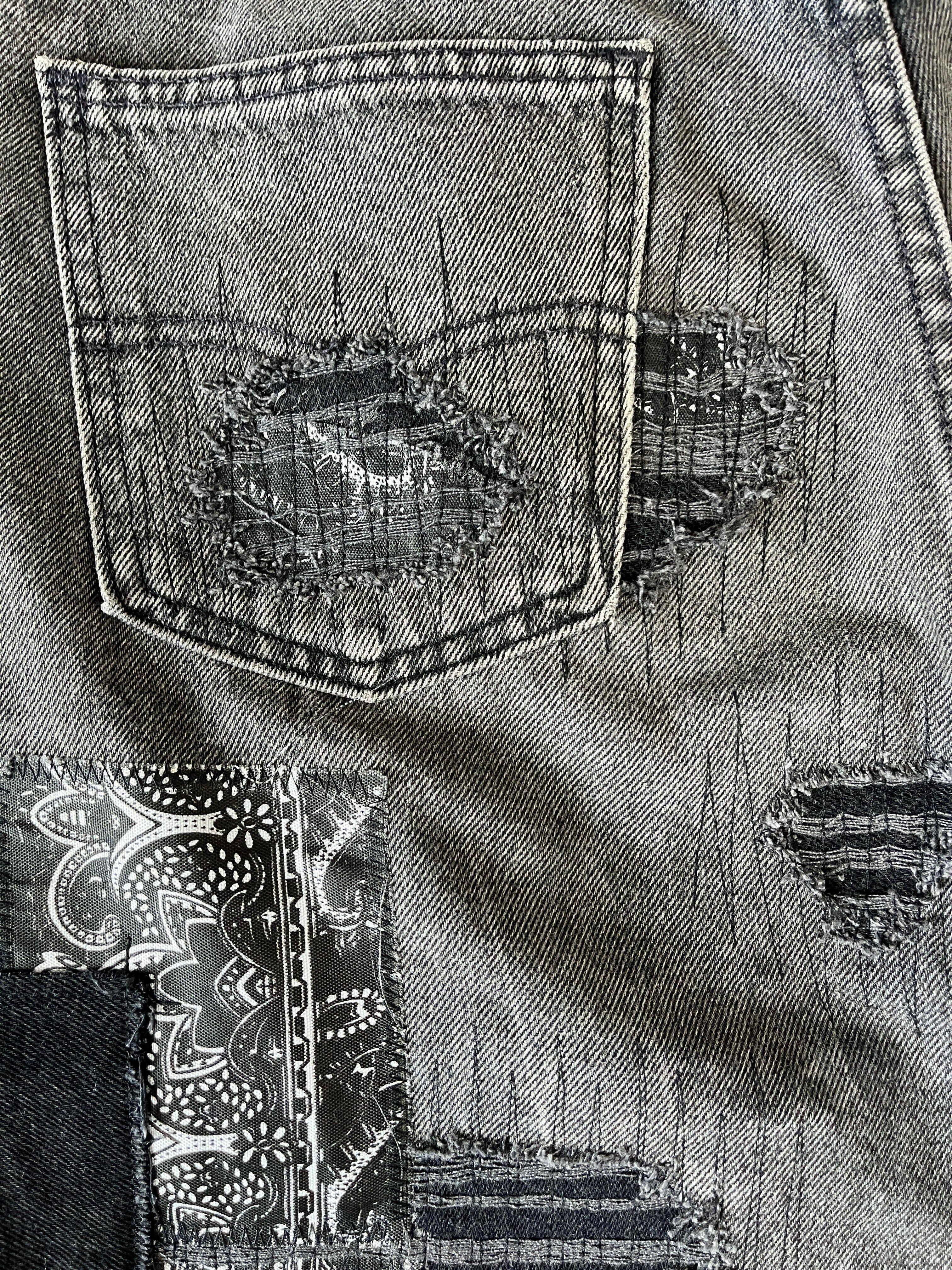 #41 Distressed Patchwork Denim