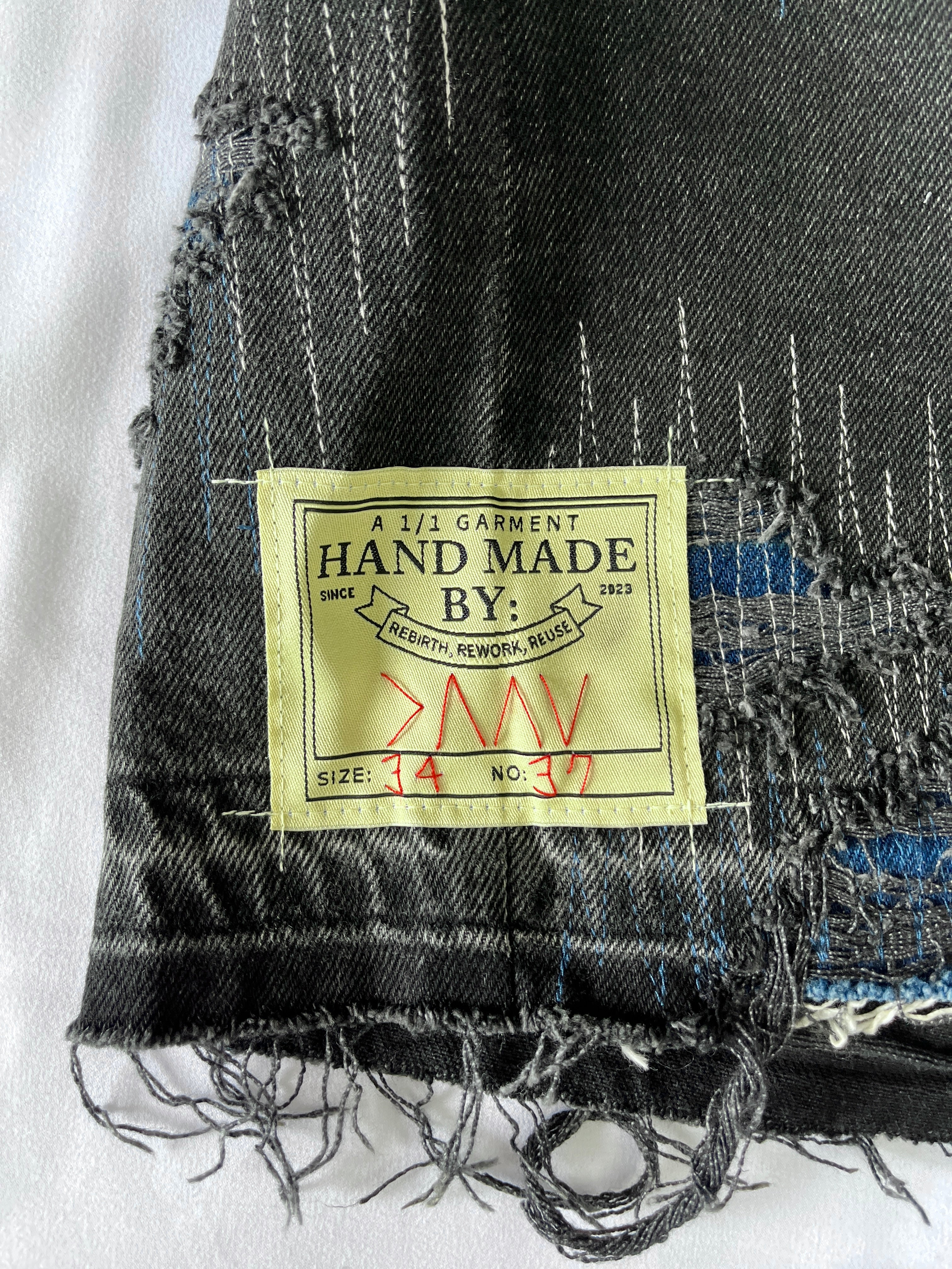 #37 Distressed 3 Tone Denim