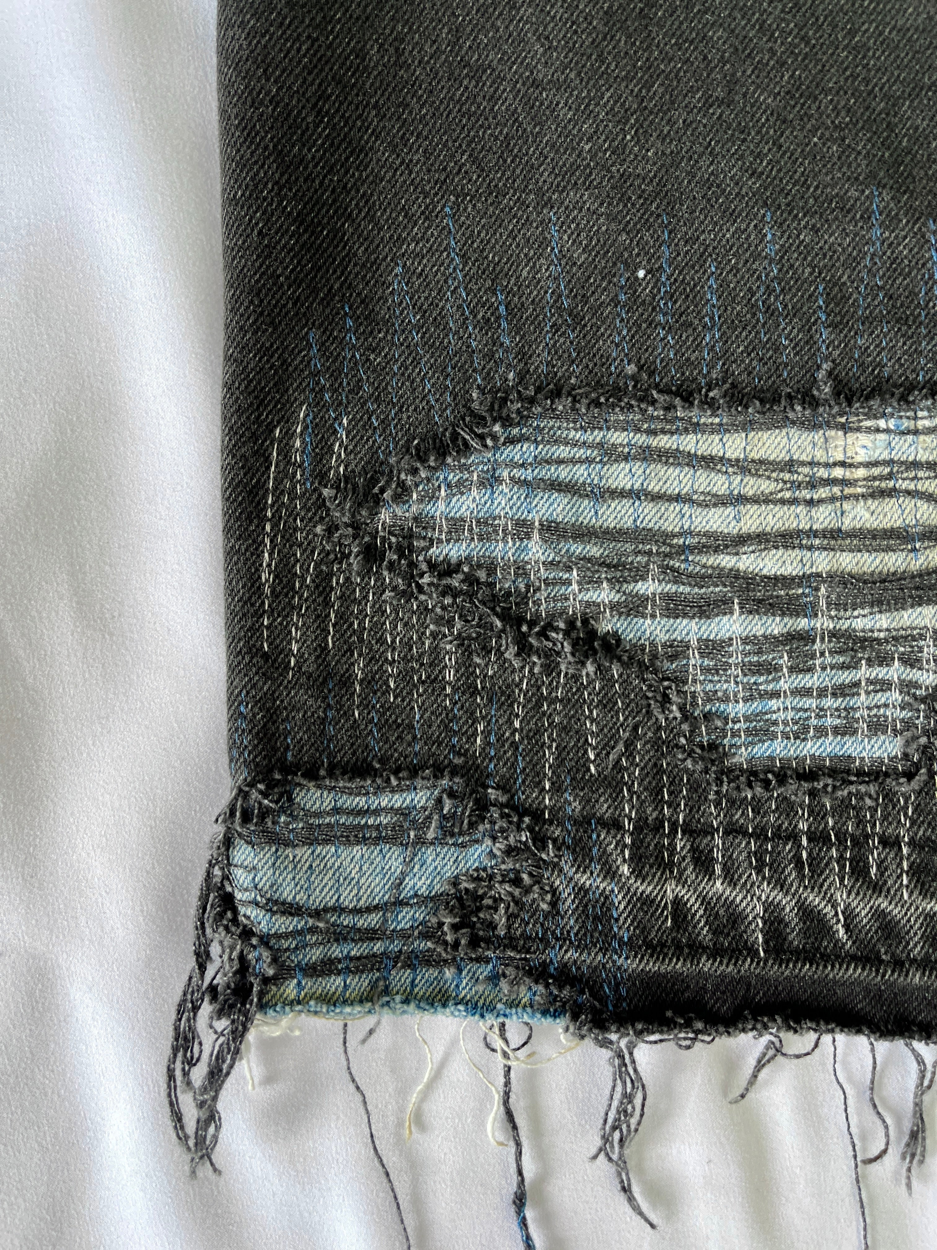 #37 Distressed 3 Tone Denim