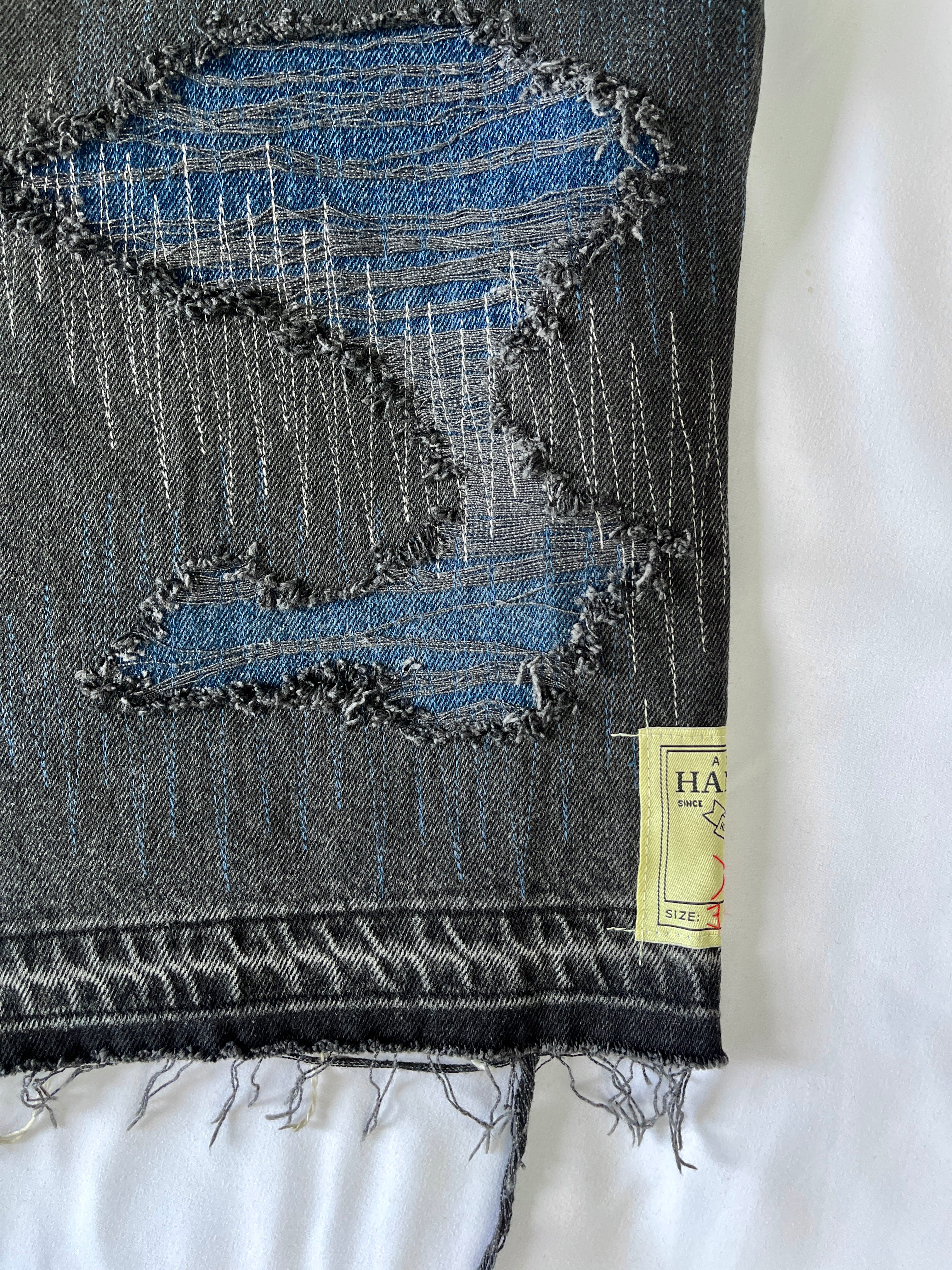 #37 Distressed 3 Tone Denim