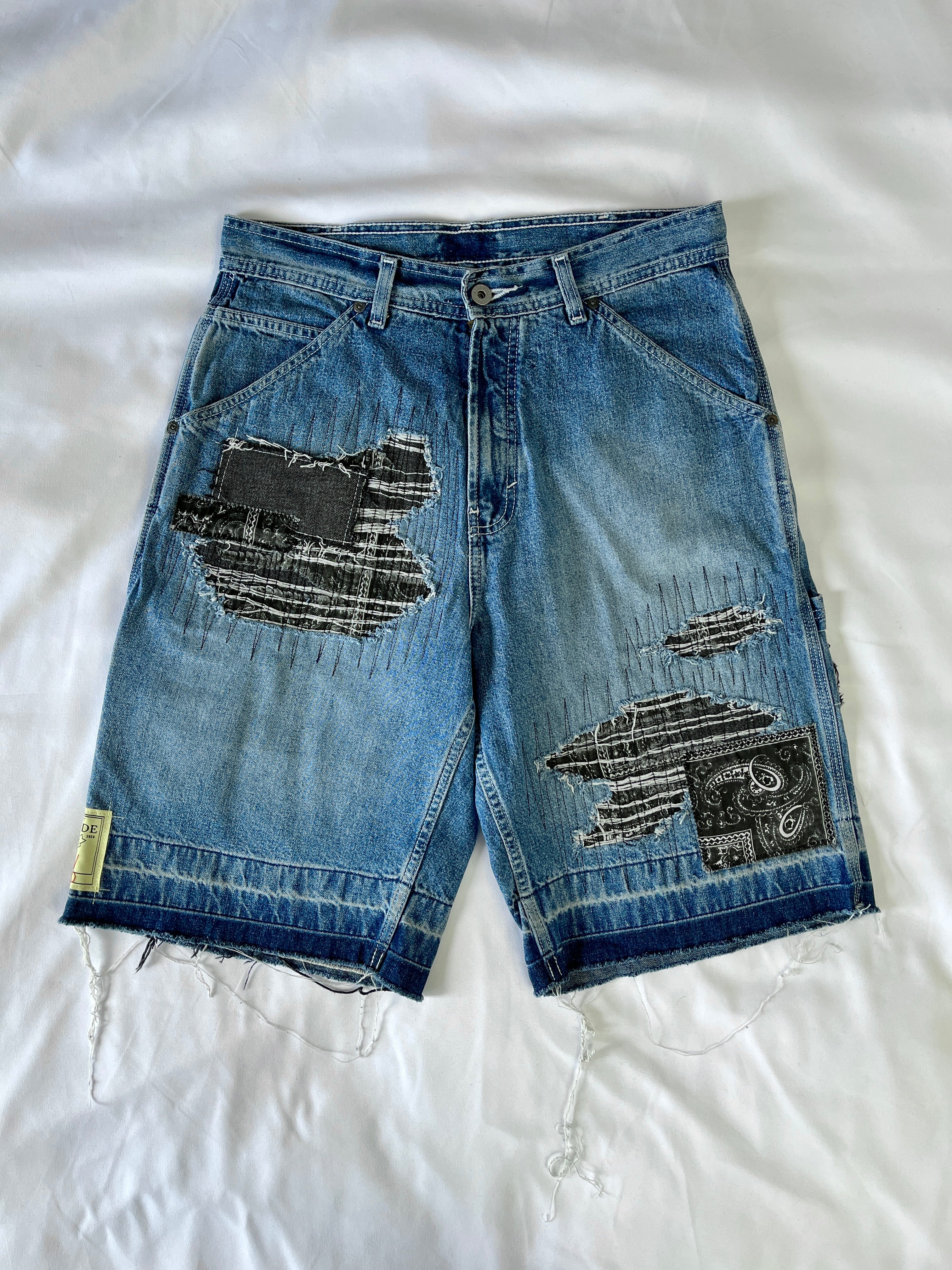 #40 Distressed Patchwork Denim