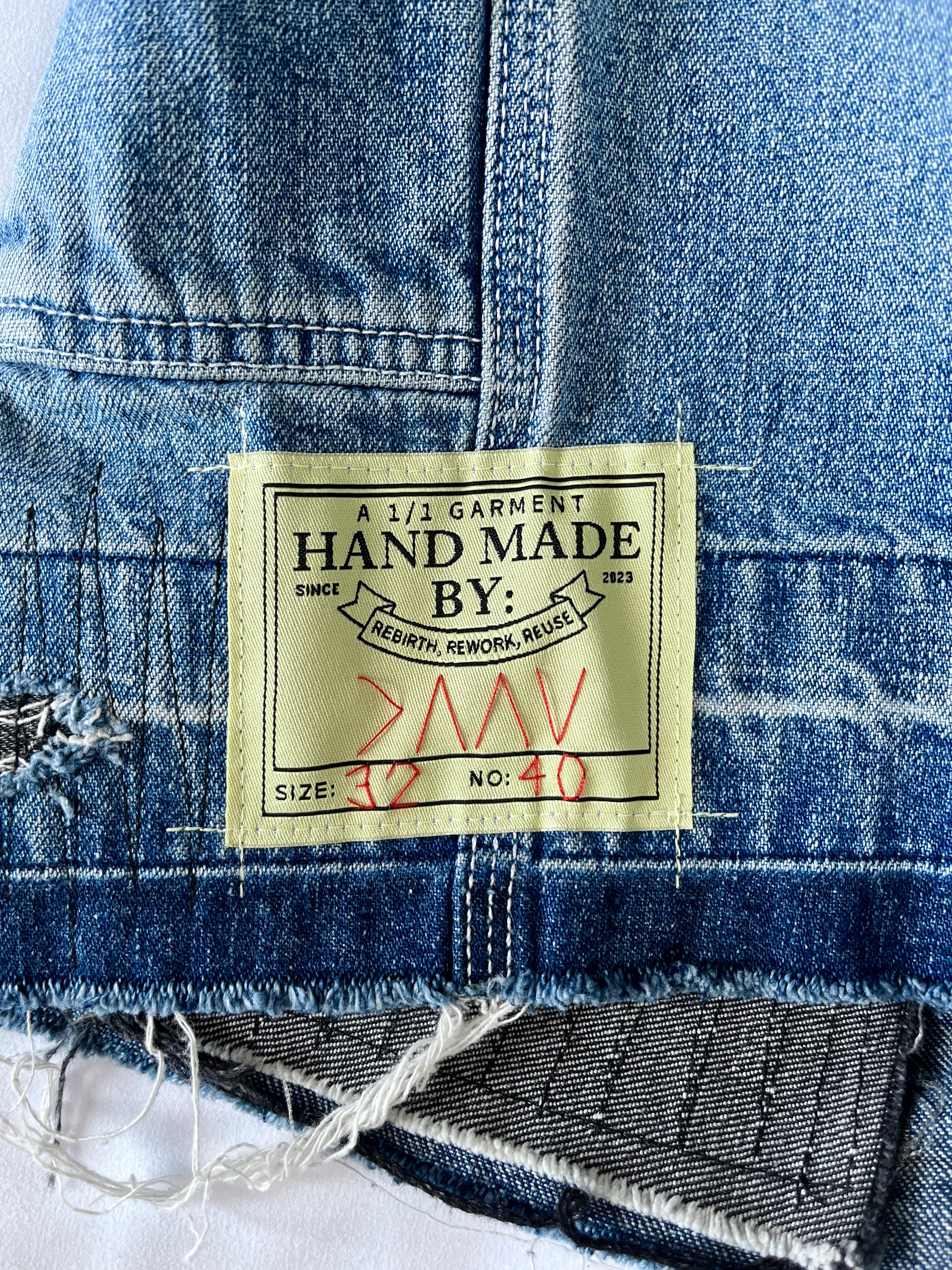 #40 Distressed Patchwork Denim