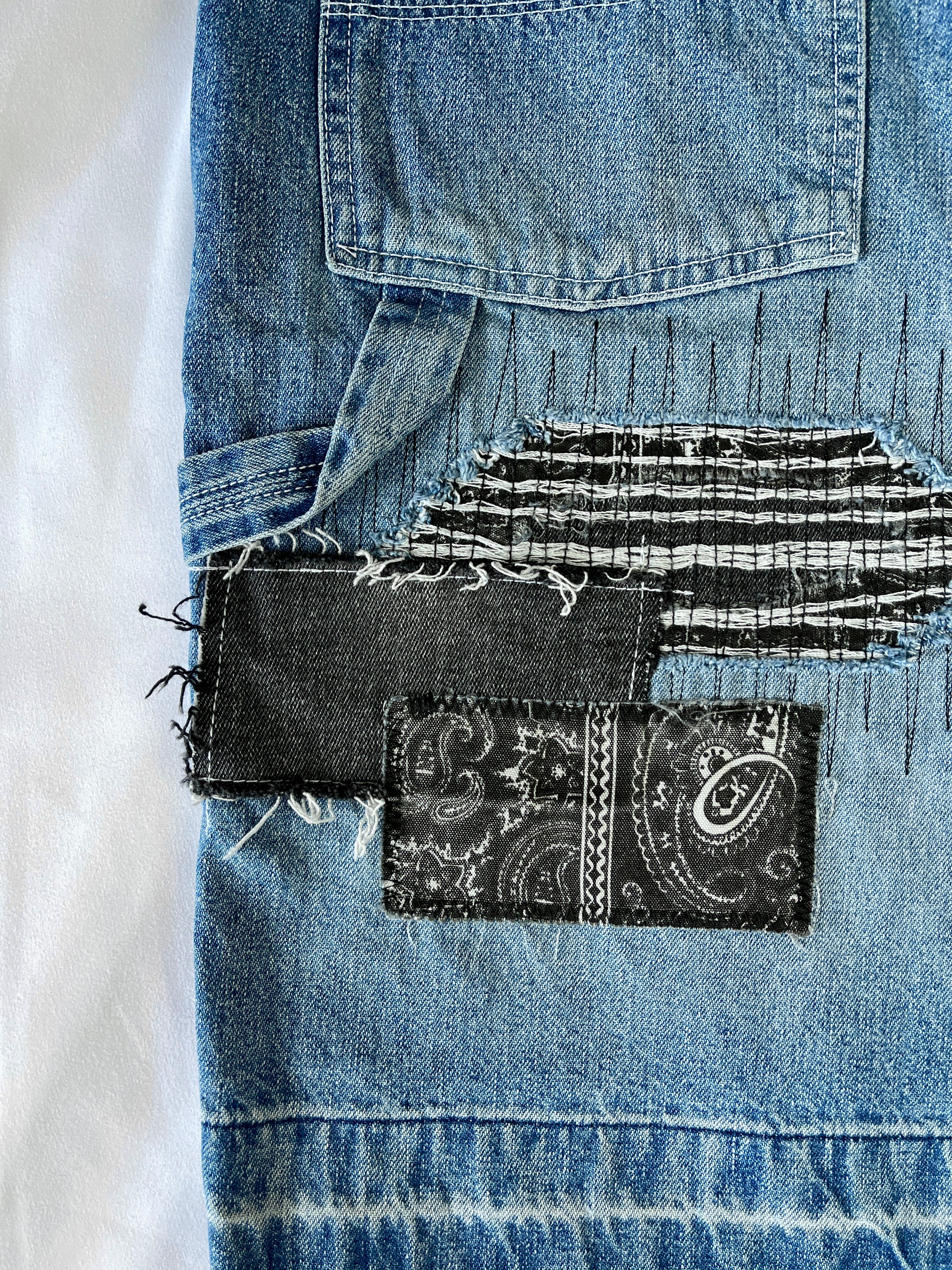 #40 Distressed Patchwork Denim