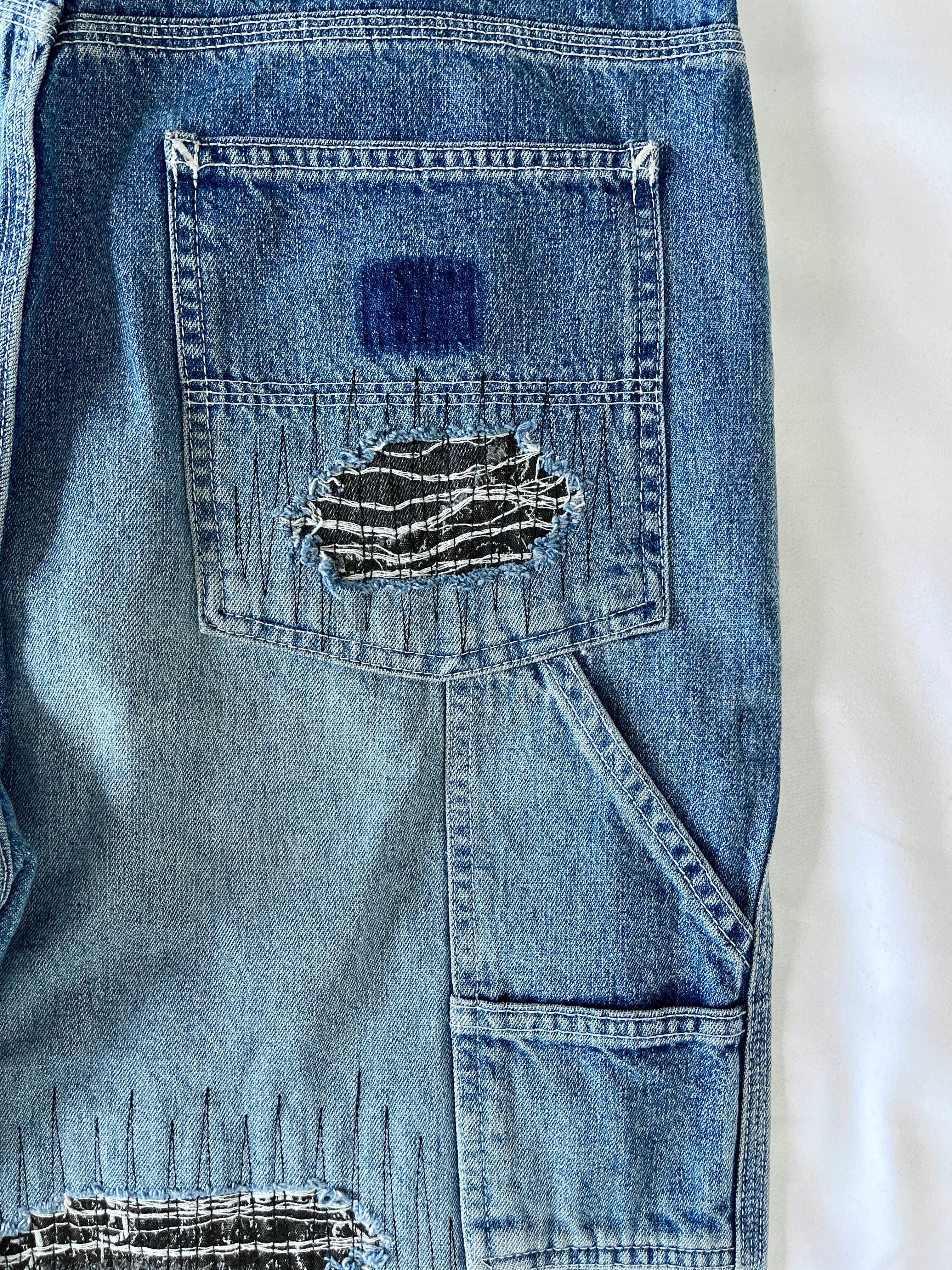 #40 Distressed Patchwork Denim