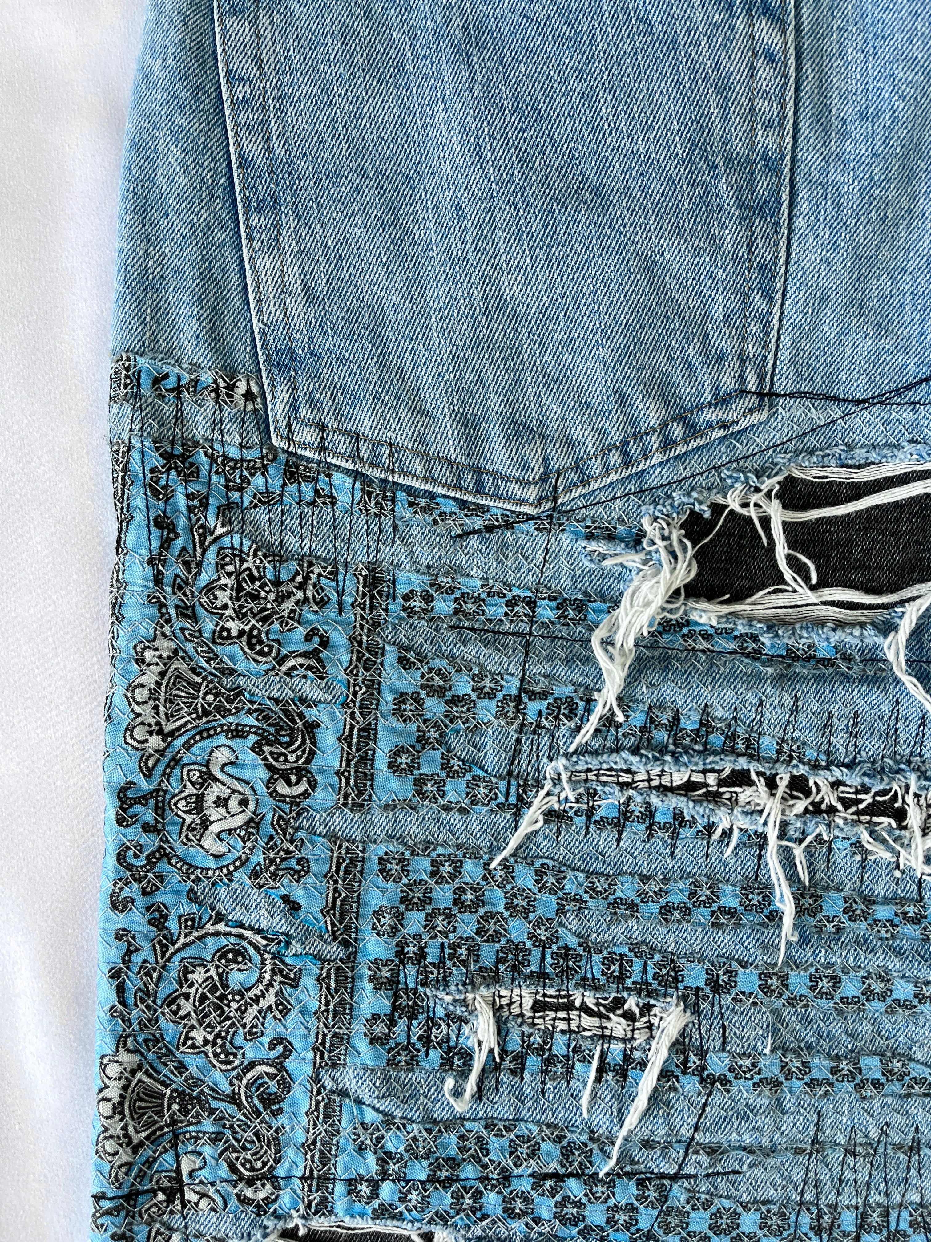 #33 Distressed Bandana Denim