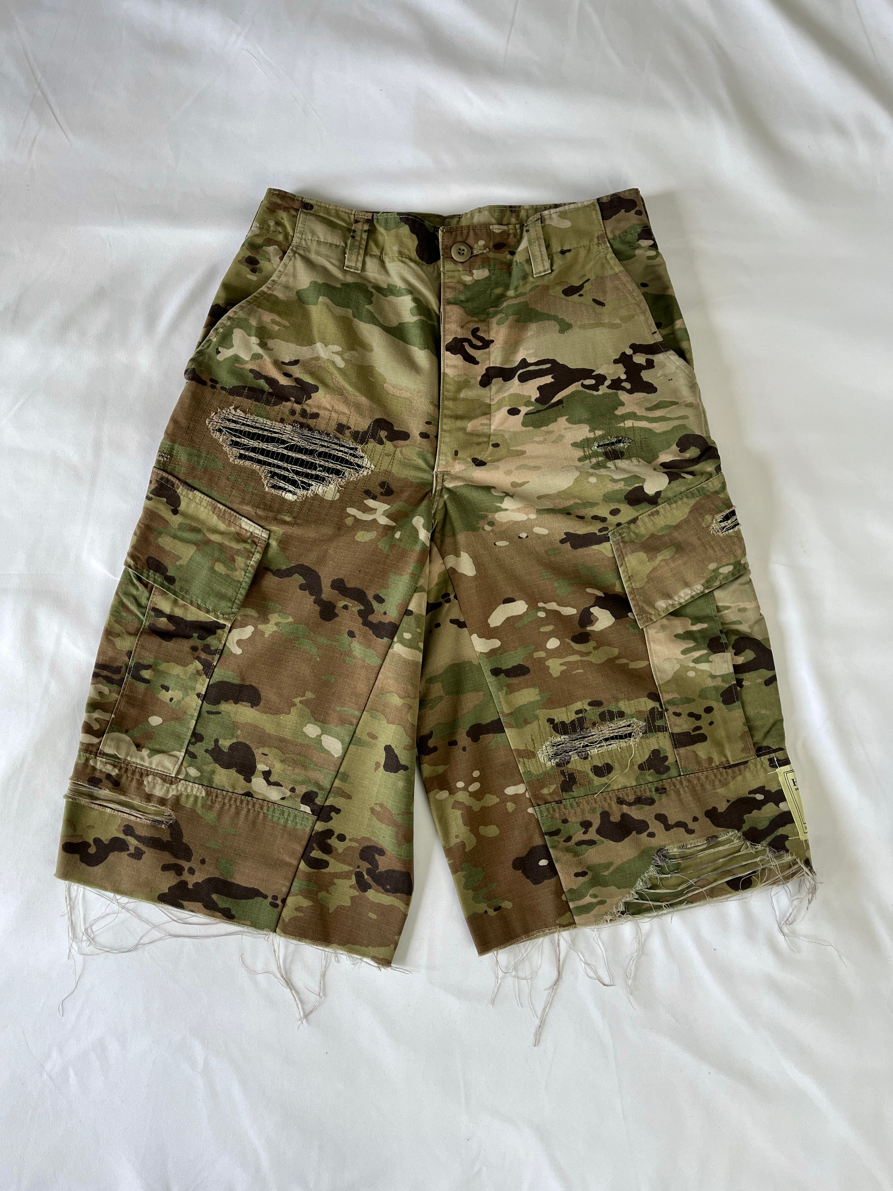 #47 Distressed Camo Cargo