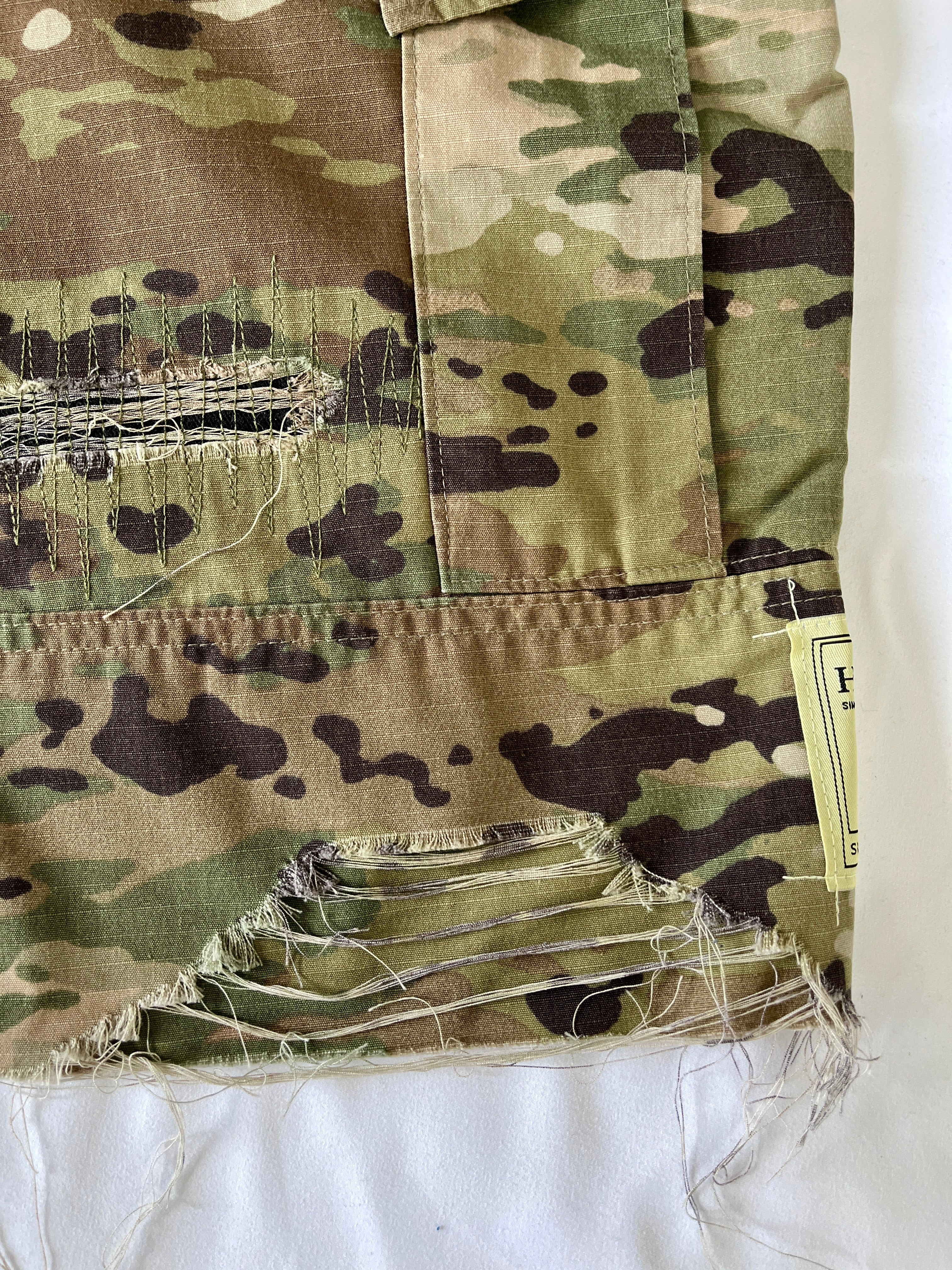 #47 Distressed Camo Cargo