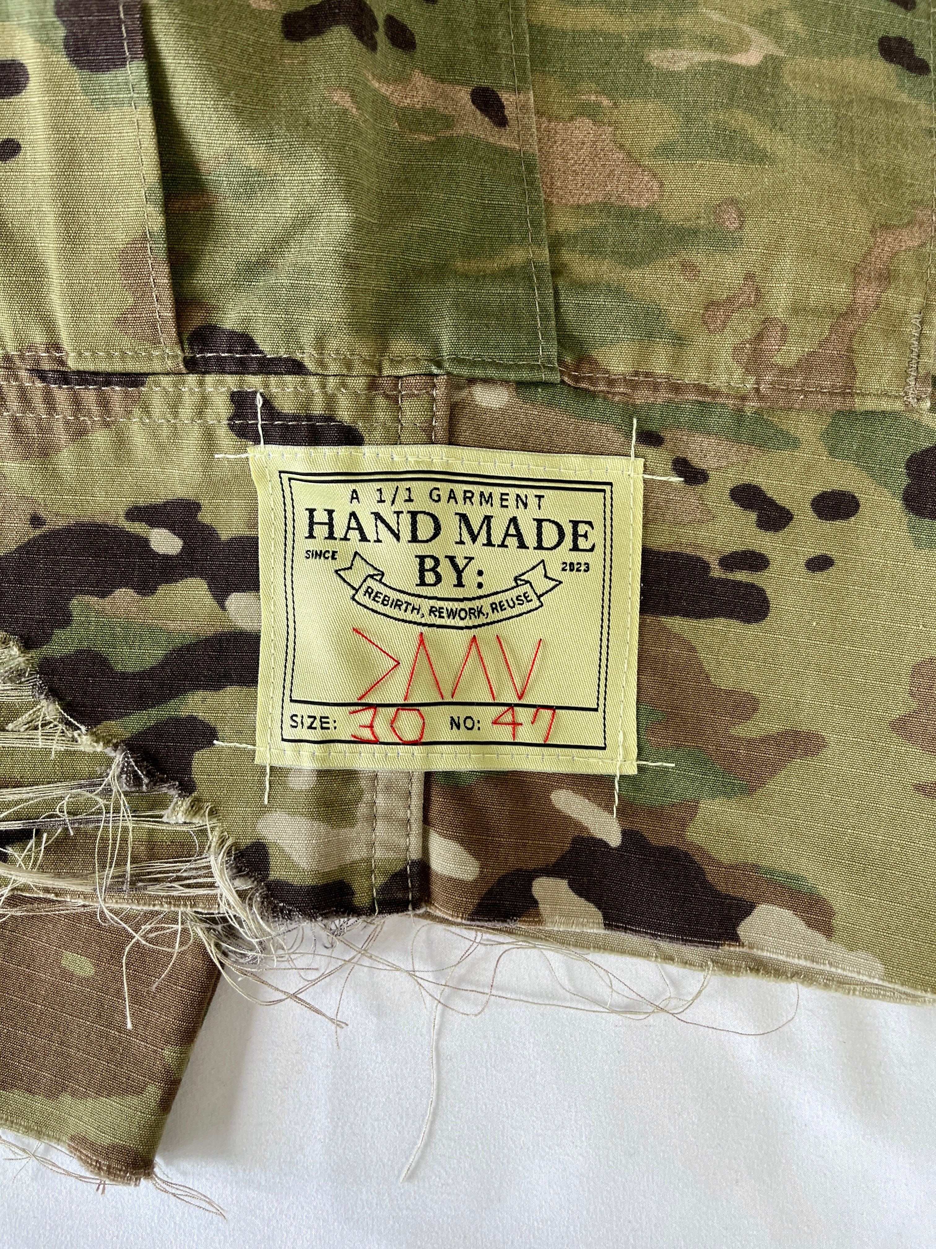 #47 Distressed Camo Cargo