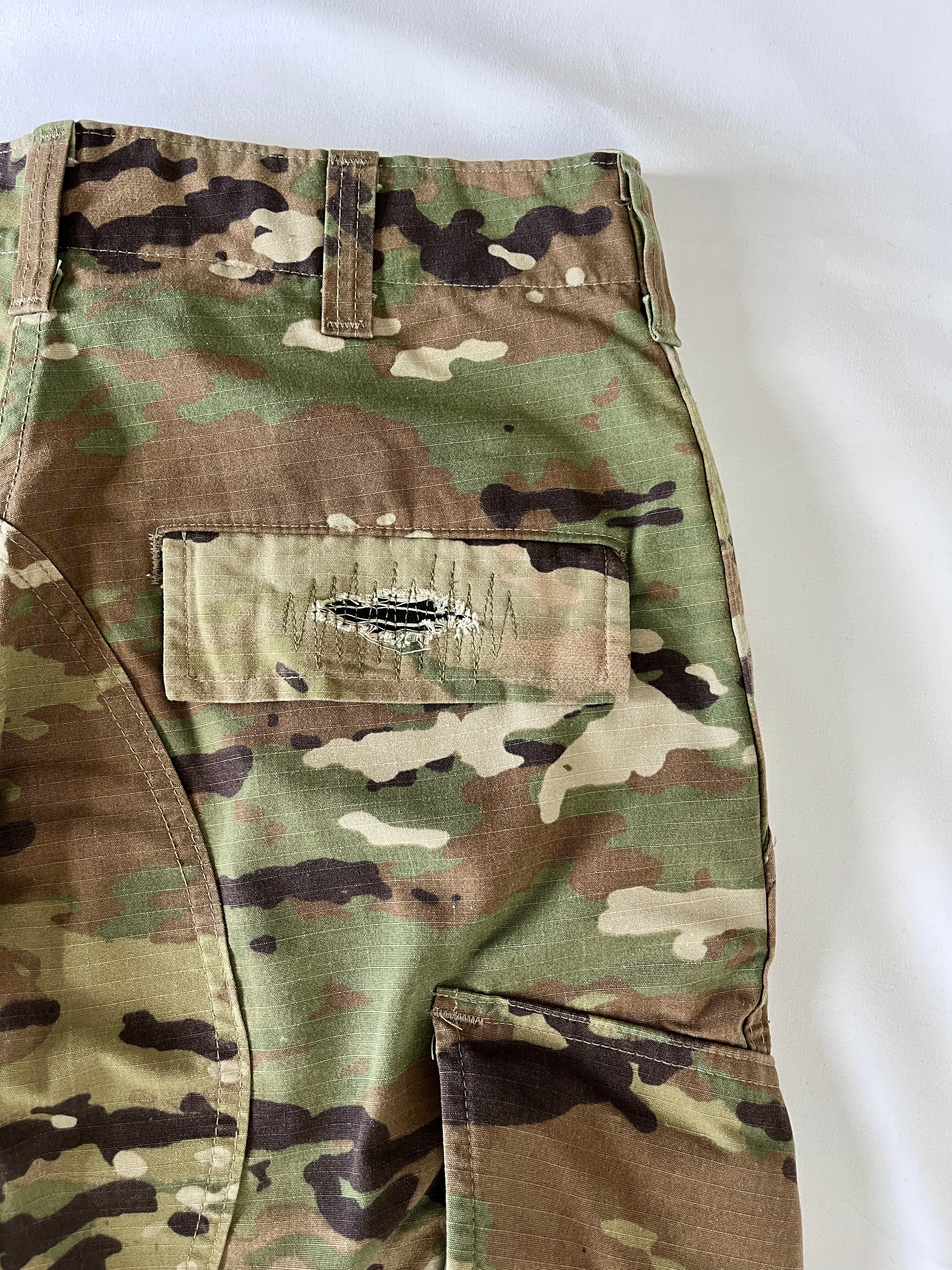 #47 Distressed Camo Cargo